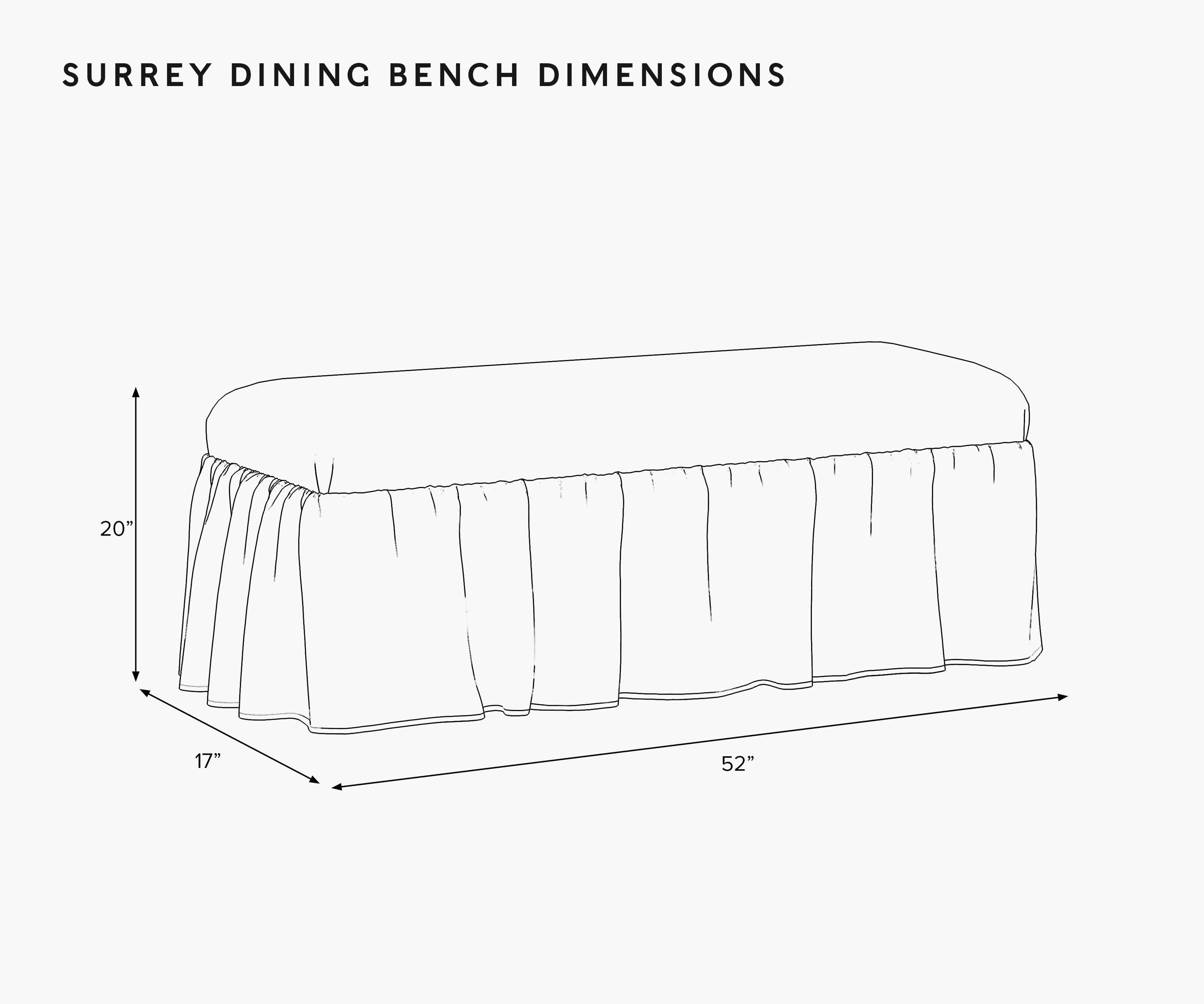 Surrey Dining Bench - Strawberry Fields